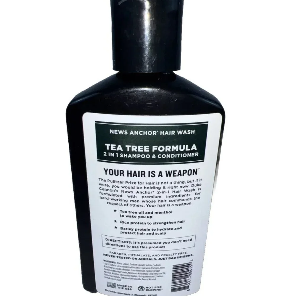 Duke Cannon News Anchor Hair Wash Tea Tree Formula Shampoo & Conditioner 12 Oz F